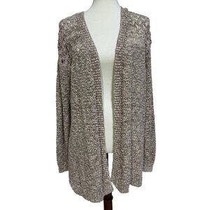 Maurices Womens Plus Size 3 3X 3W Cardigan Sweater Open Knit Brown